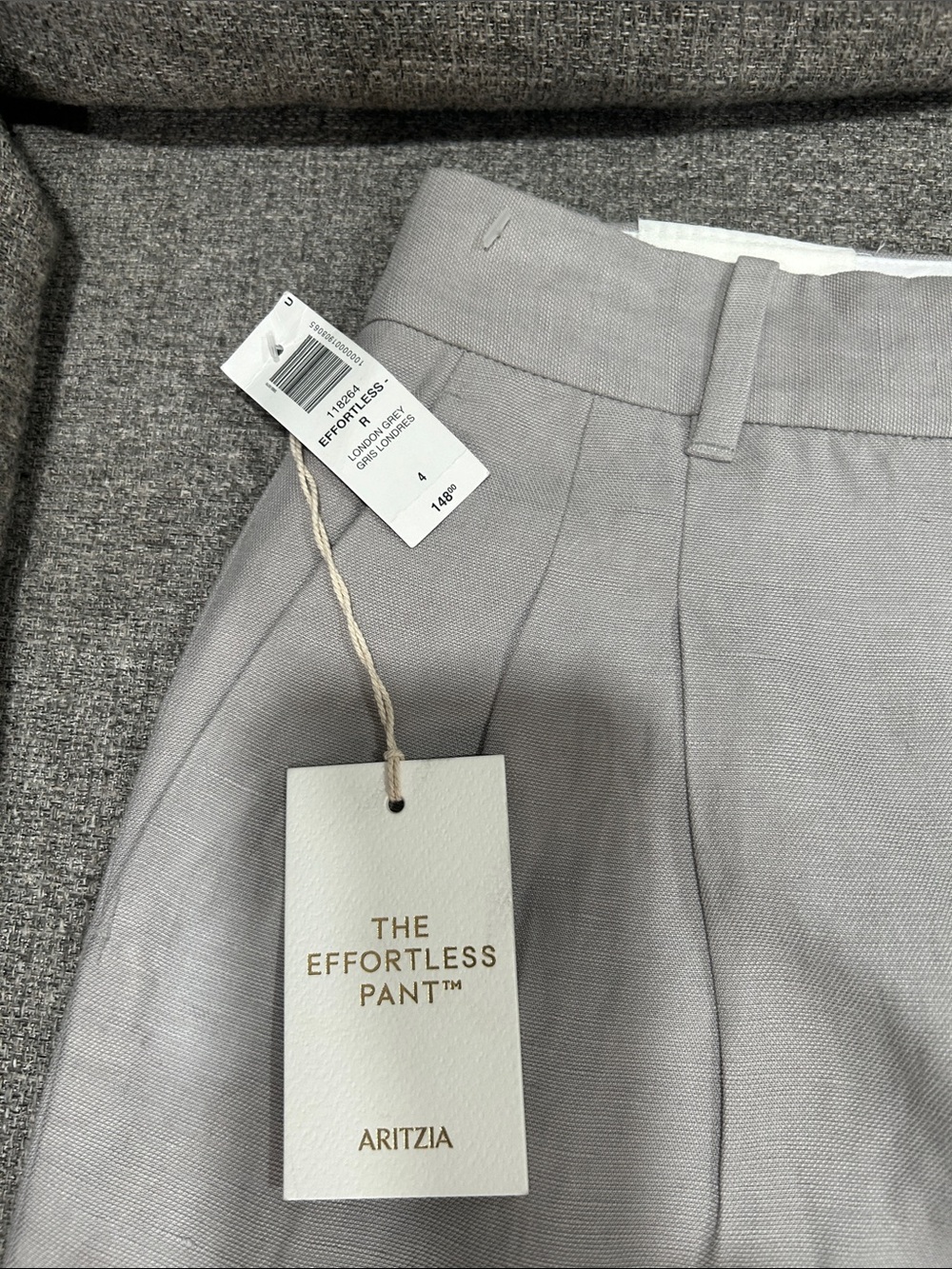 Women's Light Gray Straight-Leg Dress Pants - Elegant Minimal Design